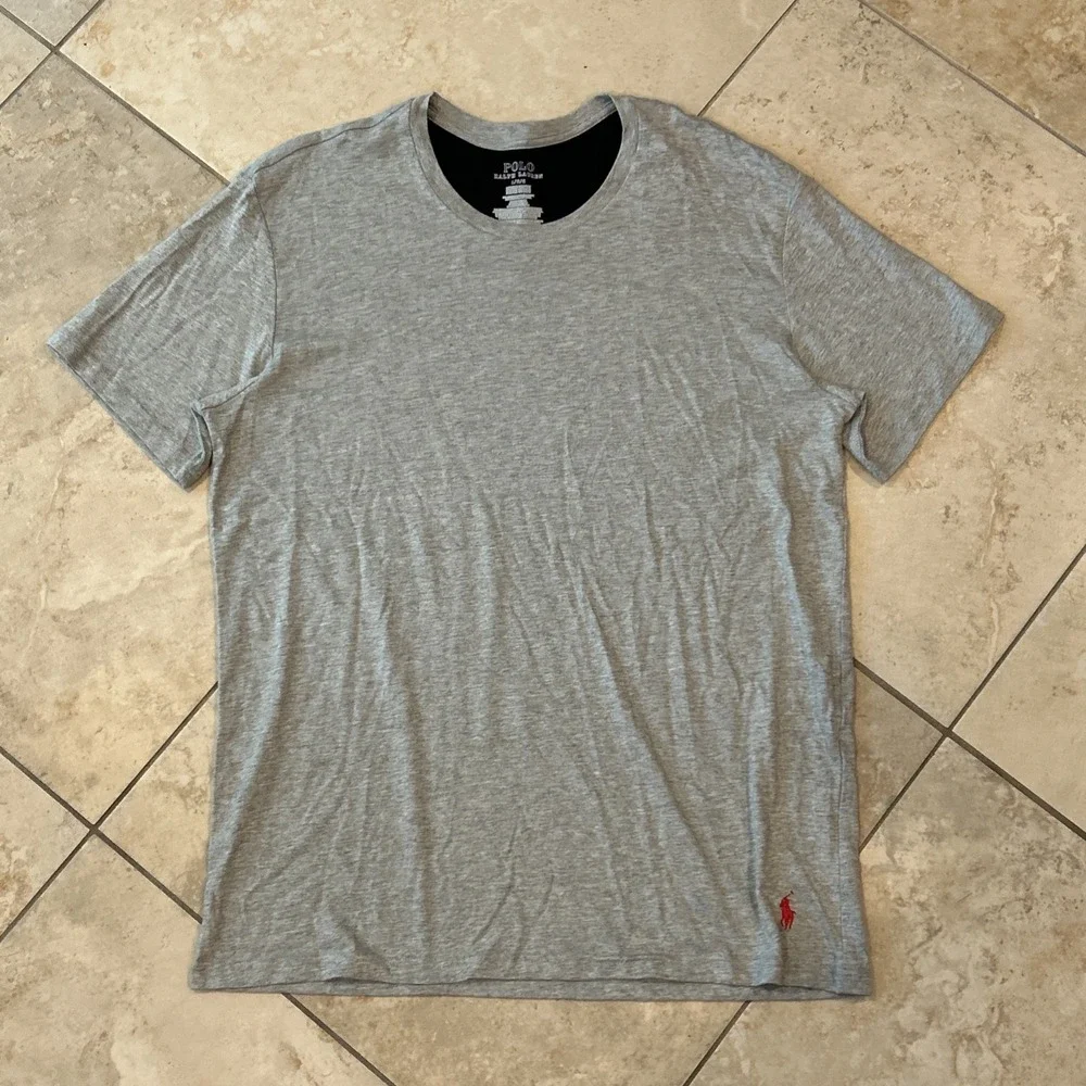 Polo Ralph Lauren‎ Shirt Men L Heather Grey Supreme Comfort Short Sleeve Sleep